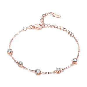 Pandora Style Rose Gold Beauty of Simplicity Five Clip Chain Slider Bracelet - SCB097 (image for) Pandora Style Rose Gold Beauty of Simplicity Five Clip Chain Slider Bracelet - SCB097