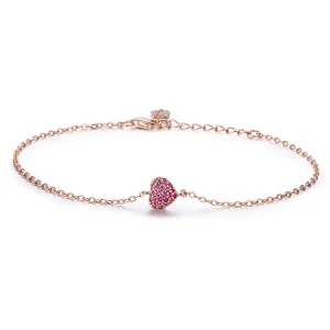 Pandora Style Rose Gold Elegant Heart Chain Bracelet - SCB050 (image for) Pandora Style Rose Gold Elegant Heart Chain Bracelet - SCB050