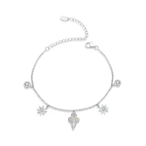Pandora Style Silver Cute Ice Cream Chain Slider Bracelet - SCB139 (image for) Pandora Style Silver Cute Ice Cream Chain Slider Bracelet - SCB139
