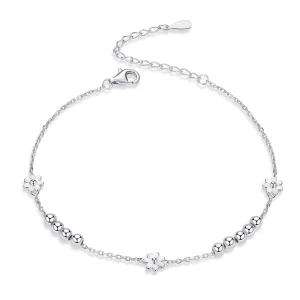 Pandora Style Silver Daisy Flower Chain Slider Bracelet - SCB146 (image for) Pandora Style Silver Daisy Flower Chain Slider Bracelet - SCB146