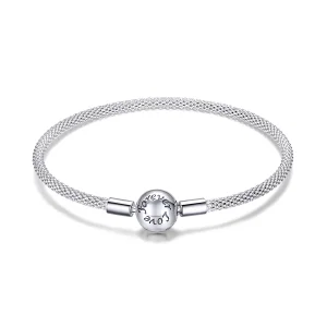 Pandora Style Silver Forever Love Mesh Bracelet - SCB105 (image for) Pandora Style Silver Forever Love Mesh Bracelet - SCB105