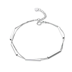 Pandora Style Silver Geometry Chain Slider Bracelet - SCB170 (image for) Pandora Style Silver Geometry Chain Slider Bracelet - SCB170