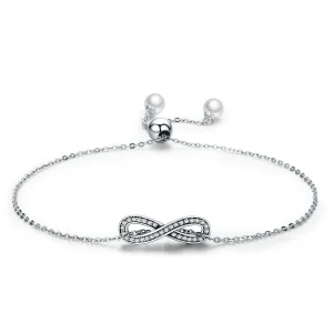 Pandora Style Silver Infinity Chain Slider Bracelet - SCB056 (image for) Pandora Style Silver Infinity Chain Slider Bracelet - SCB056