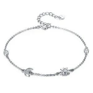 Pandora Style Silver Moon Sun and Stars Chain Slider Bracelet - SCB081 (image for) Pandora Style Silver Moon Sun and Stars Chain Slider Bracelet - SCB081