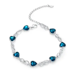 Pandora Style Silver Ocean Heart Chain Slider Bracelet - SCB163 (image for) Pandora Style Silver Ocean Heart Chain Slider Bracelet - SCB163