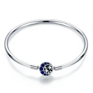 Pandora Style Silver Starry Sky Hard Bangle - SCB080 (image for) Pandora Style Silver Starry Sky Hard Bangle - SCB080