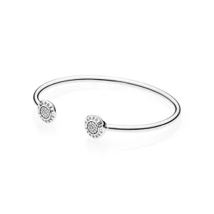 PANDORA Signature Open Silver Bangle - 590528CZ (image for) PANDORA Signature Open Silver Bangle - 590528CZ