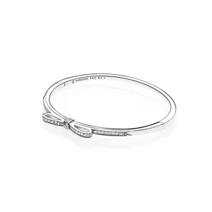 PANDORA Sparkling Bow, Clear CZ Bangle - 590536CZ (image for) PANDORA Sparkling Bow, Clear CZ Bangle - 590536CZ