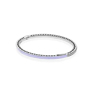 Radiant Hearts of PANDORA Bangle Bracelet, Lavender Enamel & Clear CZ - 590537EN66 (image for) Radiant Hearts of PANDORA Bangle Bracelet, Lavender Enamel & Clear CZ - 590537EN66