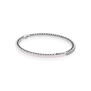 Radiant Hearts of PANDORA Bangle Bracelet, Light Pink Enamel & Clear CZ - 590537EN68 (image for) Radiant Hearts of PANDORA Bangle Bracelet, Light Pink Enamel & Clear CZ - 590537EN68