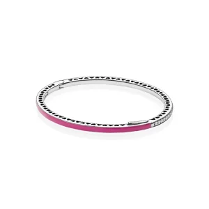 Radiant Hearts of PANDORA Bangle Bracelet, Radiant Orchid Enamel & Clear CZ - 590537EN69 (image for) Radiant Hearts of PANDORA Bangle Bracelet, Radiant Orchid Enamel & Clear CZ - 590537EN69