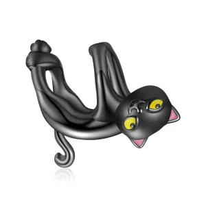 Pandora Style Cute Black Cat Charm - BSC520 (image for) Pandora Style Cute Black Cat Charm - BSC520