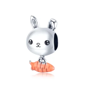 Pandora Style Cute Rabbit Carrot Charm - BSC272 (image for) Pandora Style Cute Rabbit Carrot Charm - BSC272