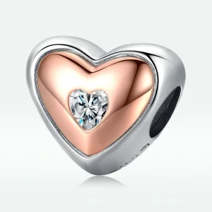 Pandora Style Double Color Love Charm - BSC566 (image for) Pandora Style Double Color Love Charm - BSC566