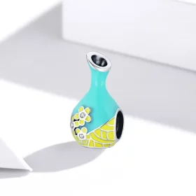 Pandora Style Mint Green Wine Bottle Charm - SCC1920 Pandora Style Mint Green Wine Bottle Charm - SCC1920