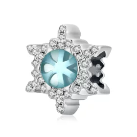 Pandora Style Moonstone Snowflake Charm - BSC512 Pandora Style Moonstone Snowflake Charm - BSC512