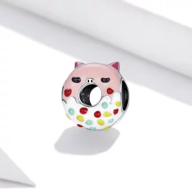 Pandora Style Piggy Donuts Charm - SCC1879 Pandora Style Piggy Donuts Charm - SCC1879