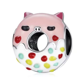 Pandora Style Piggy Donuts Charm - SCC1879 Pandora Style Piggy Donuts Charm - SCC1879