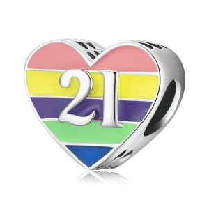 Pandora Style Rainbow Heart Charm - BSC548 (image for) Pandora Style Rainbow Heart Charm - BSC548