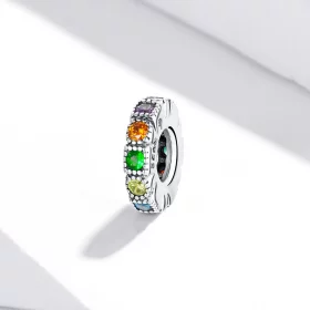 Pandora Style Rainbow Stone Spacer Charm - BSC473 Pandora Style Rainbow Stone Spacer Charm - BSC473