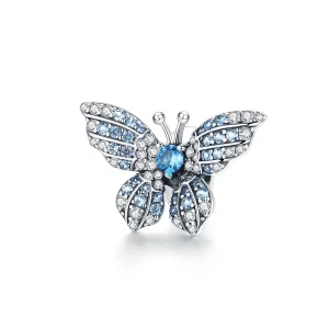 Pandora Style Silver Glitter Butterfly Charm - BSC061 (image for) Pandora Style Silver Glitter Butterfly Charm - BSC061