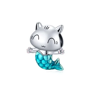 Pandora Style Silver Kitty Mermaid Charm - SCC1852 (image for) Pandora Style Silver Kitty Mermaid Charm - SCC1852