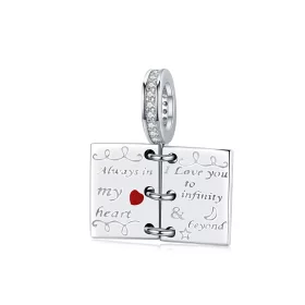Pandora Style Silver Love Letter Dangle - SCC1262 Pandora Style Silver Love Letter Dangle - SCC1262
