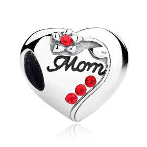 Pandora Style Silver Mom Heart Charm - SCC004 (image for) Pandora Style Silver Mom Heart Charm - SCC004