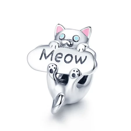 Pandora Style Silver Naughty Cat Perfume Bottle Charm - SCC874 Pandora Style Silver Naughty Cat Perfume Bottle Charm - SCC874