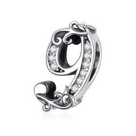 Pandora Style Silver Number 9 Charm - SCC1418-9 Pandora Style Silver Number 9 Charm - SCC1418-9