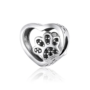 Pandora Style Silver Paw Mark of Pets Charm - SCC1191-Bk (image for) Pandora Style Silver Paw Mark of Pets Charm - SCC1191-Bk