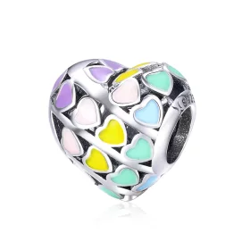 Pandora Style Silver Rainbow Heart Charm - SCC902 Pandora Style Silver Rainbow Heart Charm - SCC902