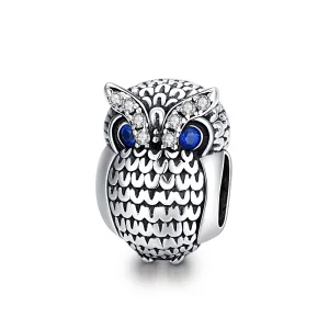 Pandora Style Silver Shining Owl Charm - SCC1607 (image for) Pandora Style Silver Shining Owl Charm - SCC1607