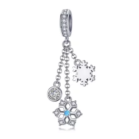 Pandora Style Silver Snowflake Dangle - SCC1020 Pandora Style Silver Snowflake Dangle - SCC1020