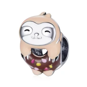 Pandora Style Sloth Donut Charm - SCC1881 Pandora Style Sloth Donut Charm - SCC1881