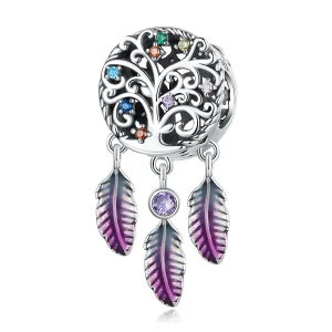 Pandora Style Tree of Life Dream Catcher Charm - SCC2268 (image for) Pandora Style Tree of Life Dream Catcher Charm - SCC2268