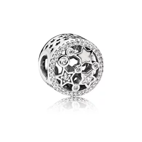 PANDORA Illuminating Stars Charm, Silver Enamel Clear CZ - 796373CZ PANDORA Illuminating Stars Charm, Silver Enamel Clear CZ - 796373CZ