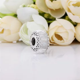 PANDORA Iridescent White Glass Charm - 797617 PANDORA Iridescent White Glass Charm - 797617