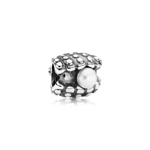 PANDORA One of A Kind, White Pearl Charm - 791134P (image for) PANDORA One of A Kind, White Pearl Charm - 791134P