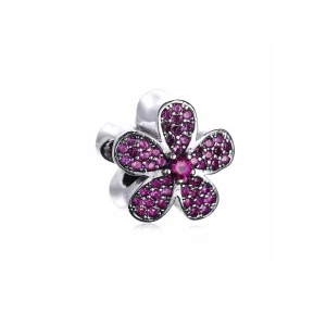 PANDORA Purple Dazzling Daisy Charm - 791480CZA (image for) PANDORA Purple Dazzling Daisy Charm - 791480CZA