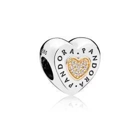 PANDORA Signature Heart Clear CZ Charm - 796233cz PANDORA Signature Heart Clear CZ Charm - 796233cz