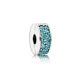 PANDORA Teal Shining Elegance Spacer Clip - 791817MCZ PANDORA Teal Shining Elegance Spacer Clip - 791817MCZ
