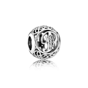 (image for) PANDORA Vintage Letter P Charm - 791860cz
