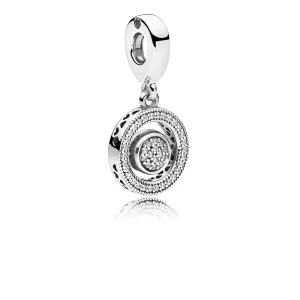 Spinning PANDORA Signature Dangle Charm, Clear CZ - 797430CZ (image for) Spinning PANDORA Signature Dangle Charm, Clear CZ - 797430CZ