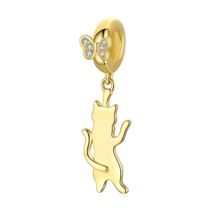 Pandora Style Flutter Cat Dangle - SCC2050 (image for) Pandora Style Flutter Cat Dangle - SCC2050