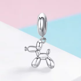 Pandora Style Silver Cute Balloon Dog Dangle - SCC981 Pandora Style Silver Cute Balloon Dog Dangle - SCC981
