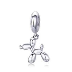 Pandora Style Silver Cute Balloon Dog Dangle - SCC981 Pandora Style Silver Cute Balloon Dog Dangle - SCC981