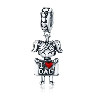 (image for) Pandora Style Silver Daddy's Girl Dangle - SCC690