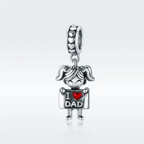 Pandora Style Silver Daddy's Girl Dangle - SCC690 Pandora Style Silver Daddy's Girl Dangle - SCC690