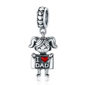 Pandora Style Silver Daddy's Girl Dangle - SCC690 Pandora Style Silver Daddy's Girl Dangle - SCC690